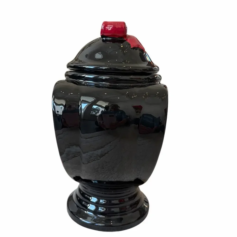 Midnight Spell Love Potion Cookie Jar Halloween Gothic Canister Black & Red NEW